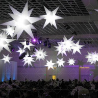 Parade de Noël blanc 5m Costume d'étoile gonflable avec poteau de lampe à LED Matériau en PVC Comprend un écran de ventilateur de ballon pour les fêtes