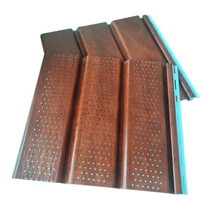 Panneau <span class=keywords><strong>de</strong></span> plafond en soffite uni en vinyle <span class=keywords><strong>PVC</strong></span> perforé pour ventilation extérieure étanche <span class=keywords><strong>de</strong></span> 12 pouces <span class=keywords><strong>de</strong></span> couleur personnalisée pour l'avant-toit - Product Image 1