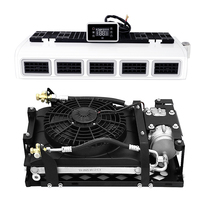 Kit de climatisation automobile 12V/24V AC pour voiture, camping-car, caravane, camion et fourgonnette - 9600 BTU R134A 2800W, zone de refroidissement de 20 m²