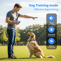 TIZE Anti-aboiement pour chien rechargeable en plastique, intelligent, avec télécommande, à choc électrique, étanche IP67, pour l'entraînement d'agilité et la gestion du comportement