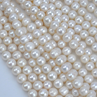 Perles de culture d'eau douce naturelles, forme presque ronde, blanches, qualité AAA, vente en gros (10-11 mm)