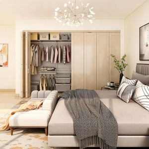 Système de placard encastré BALOM pour chambre à coucher, armoire moderne en bois d'angle, ensemble de rangement - Product Image 3