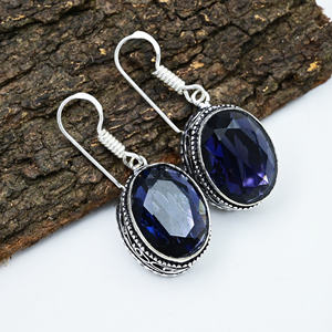 Tanzanite Gemstone Boucle D'oreille Dangle Boucle D'oreille pour Filles Vintage Boucle D'oreille À La Main De Haute Qualité 925 Argent Plaqué Bijoux MGLOT - Product Image 1