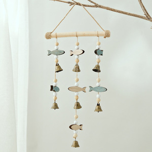 Mediterranean Style Fish String Bell Wind Chime <b>Wall</b> Decoration Solid Wood Hemp Rope Nordic Home <b>Decor</b> Hanging Item - Product Image 5