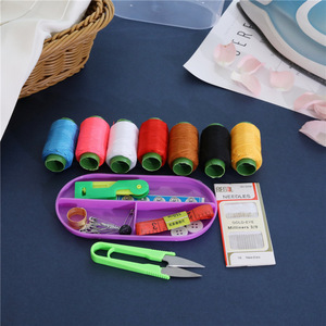 Portable <b>Sewing</b> Kit With Needles Thread Storage <b>Box</b> For Home Use Oval Plastic Case - Product Image 4