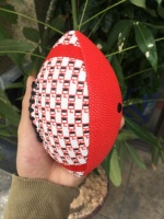Ballon de football américain pliable classique en cuir composite personnalisé, haute qualité, couleur personnalisée, logo en relief, mini ballon de football