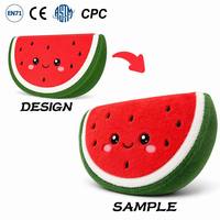 Op maat gemaakte watermeloenvormige pluche kussen zacht gevuld kussen Kawaii fruitdesign verjaardag kindercadeau OEM ODM EN71 CE ASTM CPC
