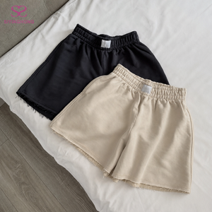 Shorts pour femmes personnalisés OEM, respirants, décontractés, en coton de haute qualité, pour la course à pied, streetwear, effet délavé à l'acide - Product Image 6