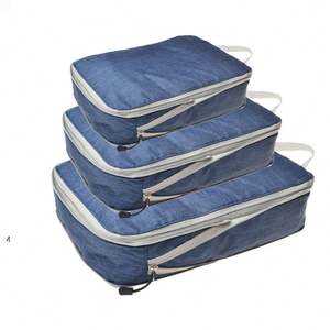 Ensemble de sacs de voyage imperméables de grande taille et tendance, avec fermeture éclair, cubes de rangement multi-usages pour organiser les vêtements, les valises, les bagages - Product Image 5