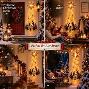 Couronne de Noël à succès, nouvelle étoile en cristal, ornement suspendu, décoration murale universelle intérieure et extérieure - Product Image 4