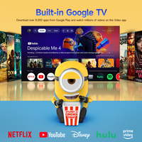 H-OBE Mini3 Google TV 4K/8K LCD Android 14 Projecteur portable Mini projecteurs 300 ANSI Lumens Mise au point automatique WiFi6 Boîtier TV