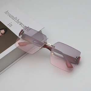 Nouvelles <span class=keywords><strong>lunettes</strong></span> <span class=keywords><strong>de</strong></span> <span class=keywords><strong>soleil</strong></span> polarisées UV400 sans monture pour femmes <span class=keywords><strong>2023</strong></span>, style influenceur TikTok - Product Image 2