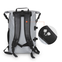 Sac à dos étanche flottant résistant à l'usure en gros, sac à dos personnalisé en PVC, grande capacité de 25 L, sac à dos étanche à enroulement
