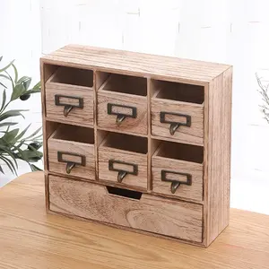 Caja de almacenamiento de madera, escritorio antiguo, suministros de oficina, cajón, armario de almacenamiento