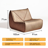 Canapé moderne carré de petite taille sans armature, rembourrage en éponge, canapé compressé sous vide, fauteuil une place, fauteuil de détente pour le salon