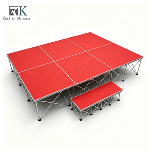 Square <b>Stage</b> <b>Platform</b> with Carpet Surface Outdoor <b>Stage</b> Kit Portable Event <b>Stage</b> <b>Platform</b> Aluminum Smart <b>Stage</b> for Wedding - Product Image 1