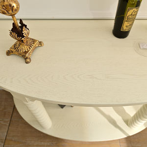 INNOVA Home Living Room Modern European Style Half Round <b>White</b> Solid Wood Console <b>Table</b> for Hotel & Dining - Product Image 4