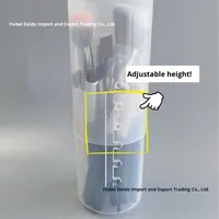 Seau de rangement rétractable simple en plastique transparent anti-poussière portable grande capacité pour pinceaux de maquillage et stylos