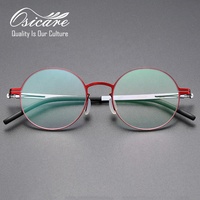 Lunettes de luxe en métal Berlin sans vis, montures optiques rondes personnalisées de qualité supérieure, design IC