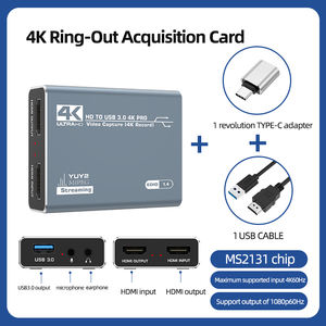 Carte de capture vidéo USB 3.0 4K de haute qualité Enregistre l'audio et la vidéo au format AVI Compatible OBS Linux Jeu <span class=keywords><strong>Xbox</strong></span> Ordinateur portable Android - Product Image 5