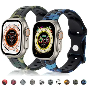 Correa de silicona CAOWTAN para Apple <span class=keywords><strong>Watch</strong></span> Band 49mm 45mm 41mm 42mm 38mm 45MM pulsera de camuflaje para IWatch Series Ultra 8 SE 7 6 5 - Product Image 2