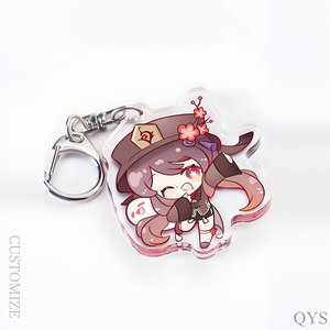 QYS Custom Acrylic Keychain Holographic Transparent Acrylic Charm Printed <b>Keyring</b> Wholesale - Product Image 4
