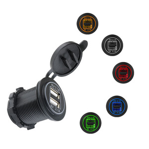 Alta velocidad 12-24V impermeable Dual USB tipo C 5V 2.1A <span class=keywords><strong>cargador</strong></span> de coche para <span class=keywords><strong>iPhone</strong></span> 12/<span class=keywords><strong>11</strong></span> Samsung Xiaomi - Product Image 6