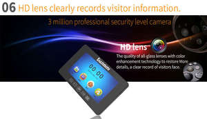 Bán Hot Q1 Home Hệ thống an ninh 4.3 inch Hidden lổ nhìn trộm cửa cơ thể phát hiện thông minh lổ nhìn trộm Door máy ảnh - Product Image 5