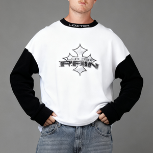 Nuevo último diseño logotipo personalizado Sun Faded ácido lavado doble capa manga larga diseño de moda hombres camiseta de gran tamaño - Product Image 3