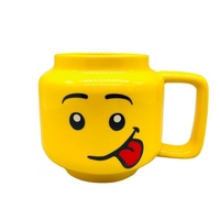 Mug à café/thé en porcelaine mignon avec tête de poupée et motif visage souriant de dessin animé pour enfants - Écologique et compatible lave-vaisselle - Cadeau
