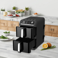 Friteuse à air électrique double cuve Vasion - Contrôle numérique, économe en énergie, pour camping-car et usage domestique, cuisson polyvalente