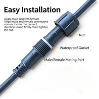 Conector Impermeable IP67 Personalizado de 2, 3 y 4 Pines, Ensamblaje de Cable Macho-Hembra con Bloqueo de Tornillo para Aviación, para Sensor Industrial PLC