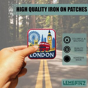 Patch brodé personnalisé London, 3 pouces, thermocollant ou à coudre, applique en tissu pour voyage, cadeaux - Product Image 5