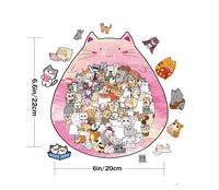 Puzzle en bois pour chat, formes irrégulières et haute difficulté, pour cadeaux, ornements décoratifs et cadres photo en acrylique