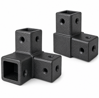 Connecteur de tube carré en aluminium, support d'angle 3 voies, support moteur, joint pivotant, support en L pour joint de profilé en aluminium