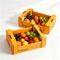 Boîte d'emballage personnalisée pliable en carton kraft, boîtes en carton ondulé recyclables pour fruits et légumes