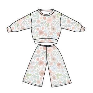 Conjunto de Ropa para Niñas Recién Nacidas, Camiseta Dulce de Manga Larga con Cuello y Pantalones Holgados de Dos Piezas, Ropa Infantil de Seda de Leche Suave - Product Image 5