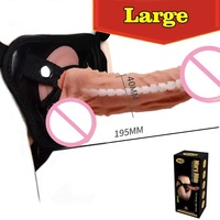 Dildo réaliste fin et souple de 8 pouces, ensemble de pantalon à taille réglable et de sangles réglables pour les pieds, pour un double plaisir, pour femme, ensemble de sangles à porter