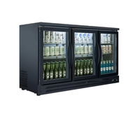 Réfrigérateur à boissons commercial à 3 portes vitrées pour bar de restaurant, hôtel