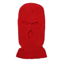 Masque de ski intégral à 3 trous brodé sur mesure en gros avec logo personnalisé - Halloween et Noël en tricot acrylique
