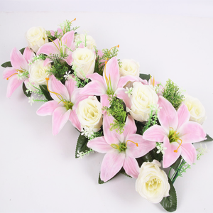 ที่กำหนดเองดอกไม้ประดิษฐ์ฉากหลังแต่งงานตกแต่งดอกไม้แถวจัดด้วยราคาขายส่ง - Product Image 1