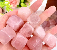 Pierres cubiques de quartz rose naturel Letsun, coupées et polies, dés en cristal rose pour la décoration de la maison, décoration d'aquarium, coffret cadeau