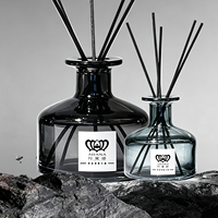 Diffuseur en verre noir ADANA, diffuseur d'huiles essentielles parfumées en gros, bouteille de diffuseur de parfum pour la maison, décoration parfumée