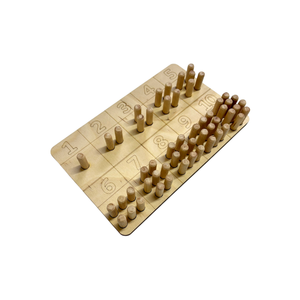 Tablero de Conteo de Madera Montessori para el Aprendizaje de Matemáticas, Juguete Educativo con Pernos Numéricos, Pompones y Cuentas para Niños Pequeños - Product Image 5