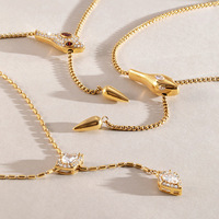 Collier pendentif serpent en acier inoxydable plaqué or 18 carats avec zircon, réglable, étanche, tendance, cadeau pour femme, vente en gros