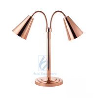 Lampe chauffante alimentaire commerciale en or rose, chauffe-plat électrique portable avec lampe chauffante alimentaire à 2 têtes autoportante pour la maison et les restaurants