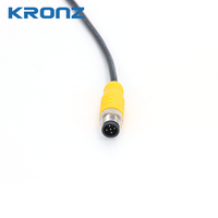 Connecteur pré-moulé mâle KRONZ M12 à 5 broches, câble PVC jaune non blindé, IP67, connecteur circulaire aéronautique pour capteurs