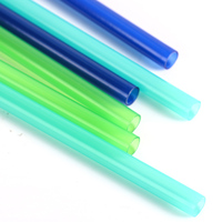 Pailles à boire réutilisables en plastique PP écologique à grand trou pour thé au lait aux bulles, rigides et droites