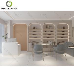 Estilo de moda Tienda de cosméticos Diseño de interiores Escaparate de exhibición de cosméticos de moda Gabinete de pared de maquillaje duradero para decoración de tienda - Product Image 2