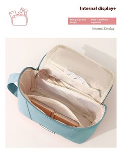 Trousse de Toilette de Voyage Portable à Grande Ouverture avec Fermeture Éclair, Sac de Rangement Cosmétique pour Maquillage et Produits de Soin de la Peau - Product Image 4